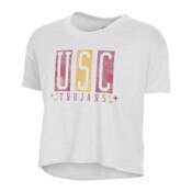 USC Trojans Women's White Headliner Crop T-Shirt